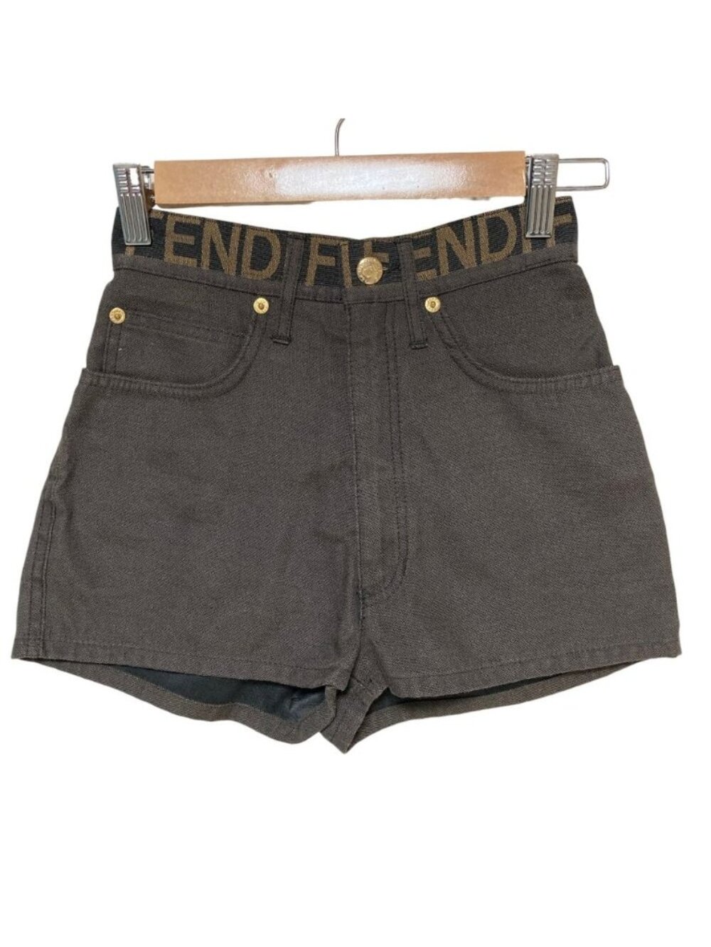 Fendi Vintage Logo Waist Shorts Gray